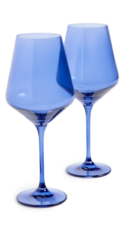 Shop Estelle Colored Glass Stemware Set Of 2 Cobalt Blue