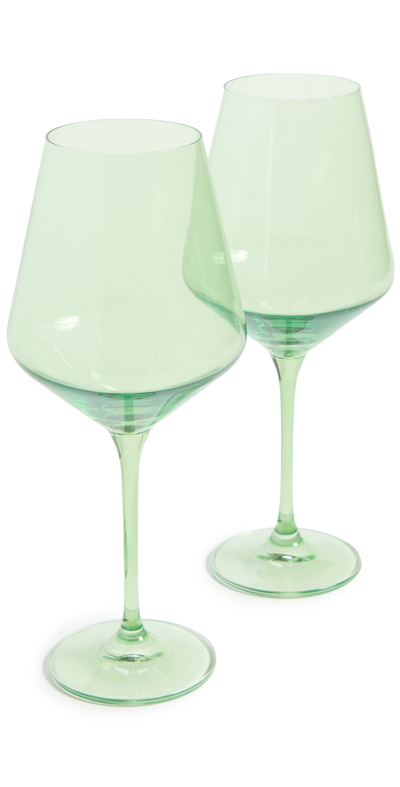 Shop Estelle Colored Glass Stemware Set Of 2 Mint Green
