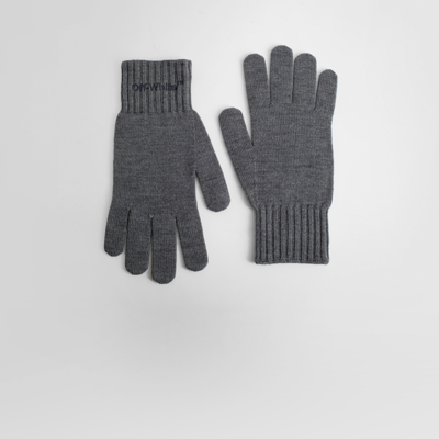 Shop Off-white Gloves In Grey