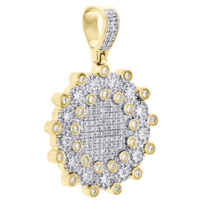 10K White Gold Round Dimaond Padlock Statement Pendant 1.30 Pave Charm  2.35 CT. - JFL Diamonds & Timepieces