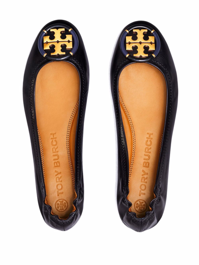 Shop Tory Burch Double T Ballet Flats In Black