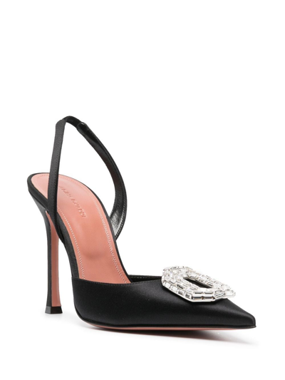 Shop Amina Muaddi Camelia 105mm Slingback Pumps In Schwarz