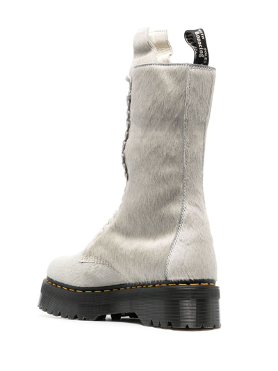 Shop Rick Owens X Dr. Martens Quad Sole Calf-length Boots In Grey
