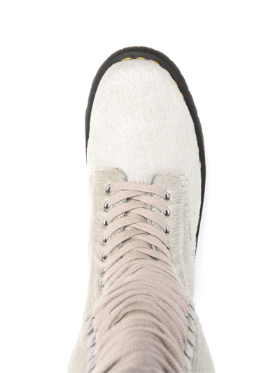 Shop Rick Owens X Dr. Martens Quad Sole Calf-length Boots In Grey