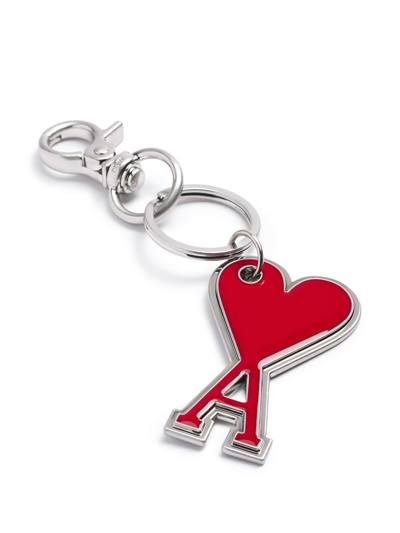 Shop Ami Alexandre Mattiussi Ami De Coeur Keychain In Silver