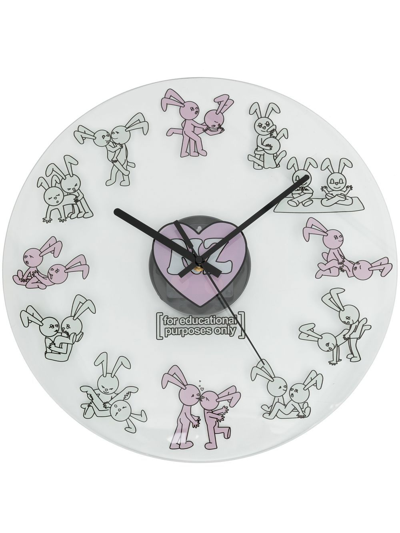 Shop Natasha Zinko Bunnies Graphic-print Wall Clock In Multicolour