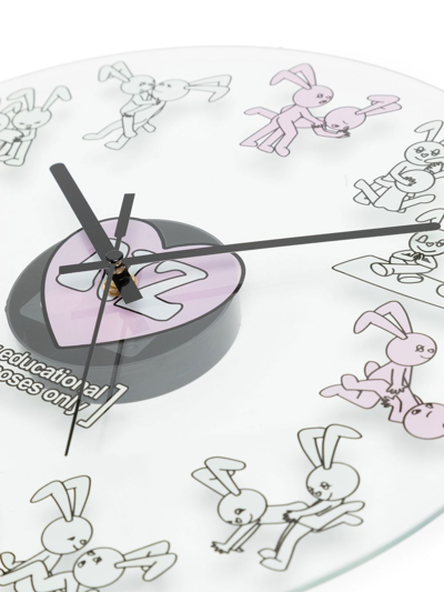 Shop Natasha Zinko Bunnies Graphic-print Wall Clock In Multicolour