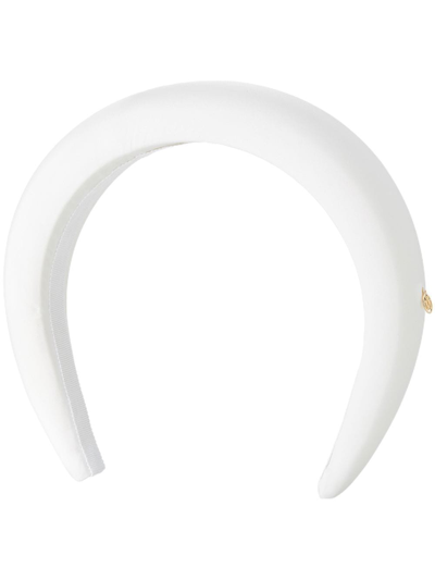 Shop Maison Michel Miwa Padded Headband In White