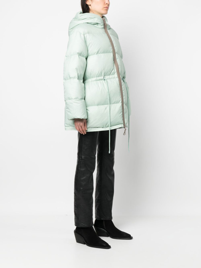 Shop Acne Studios Drawstring Padded Jacket In Grün