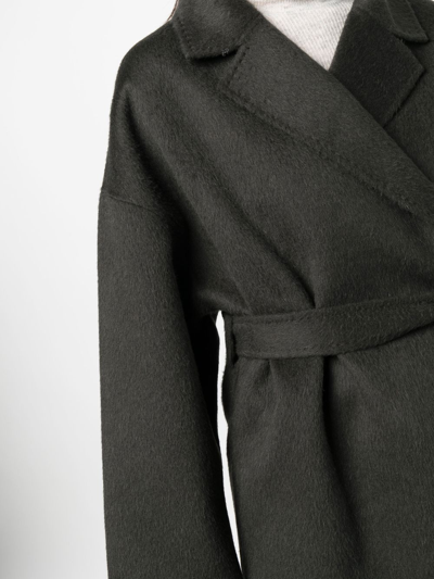 Shop Acne Studios Belted Wrap Coat In Grau