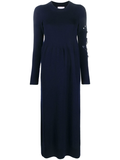 Shop Barrie Long Cashmere Dress In Blue
