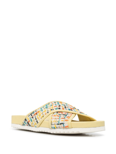 Madison.maison Crossover Strap Sandals In Yellow
