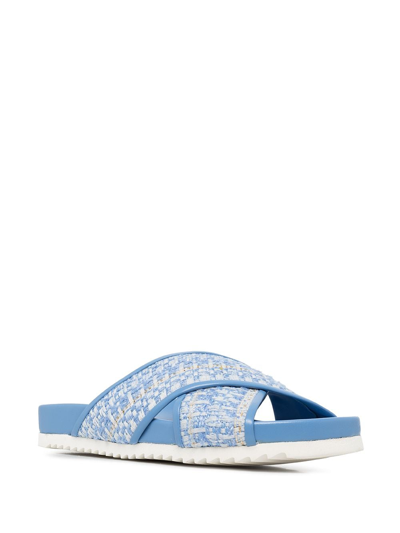 Madison.maison Crossover Strap Sandals In Blue