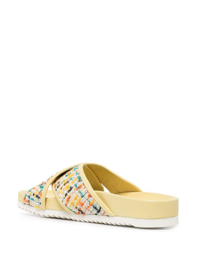 Madison.maison Crossover Strap Sandals In Yellow
