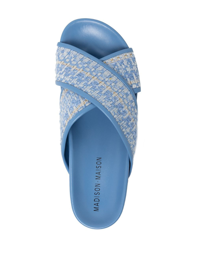 Madison.maison Crossover Strap Sandals In Blue