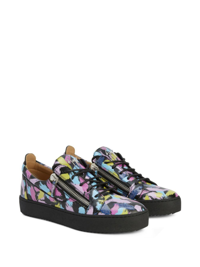 Giuseppe Zanotti Frankie Paint-splatter Sneakers In Multicolour