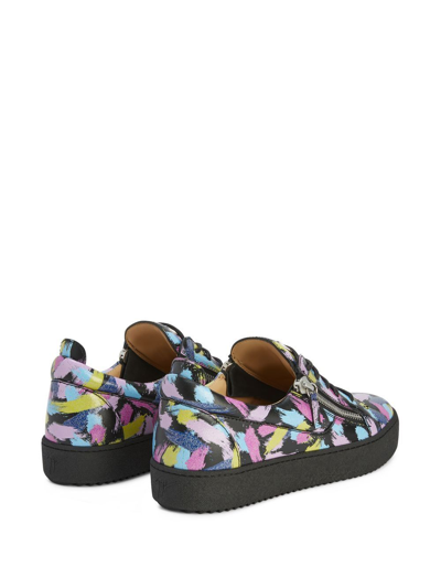 Giuseppe Zanotti Frankie Paint-splatter Sneakers In Multicolour