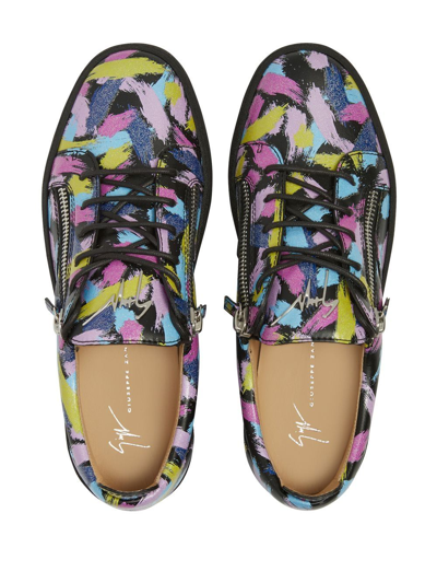 Giuseppe Zanotti Frankie Paint-splatter Sneakers In Multicolour