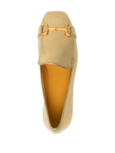 Shop Madison.maison Square-toe Horsebit Loafers In Gold