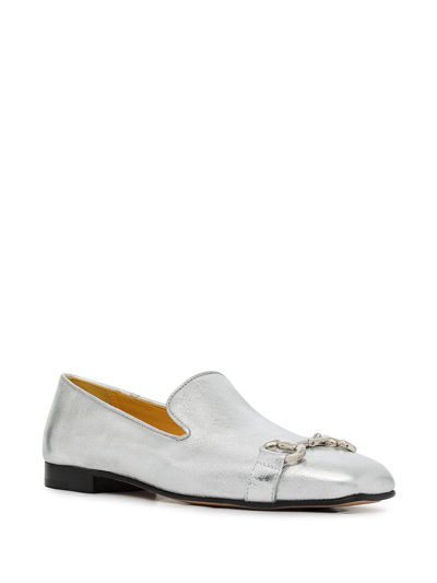 Madison.maison Square-toe Horsebit Loafers In Silver
