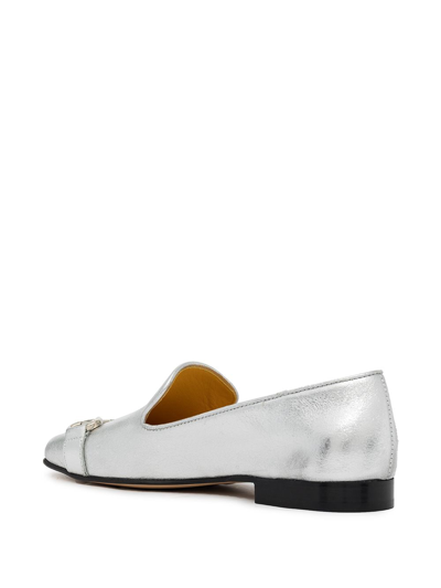 Madison.maison Square-toe Horsebit Loafers In Silver
