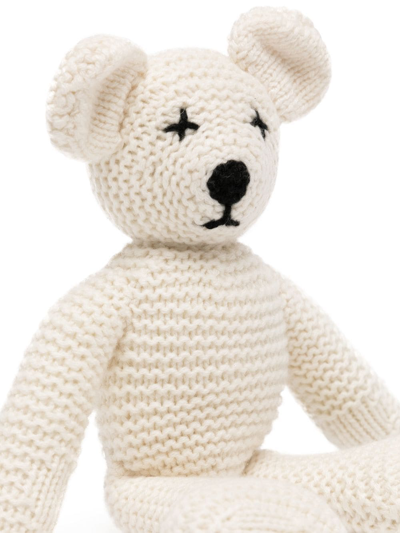 N•peal Knitted-cashmere Soft Bear In White
