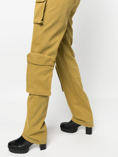 Shop Off-white Co Multipocket Straight-leg Cargo Trousers In Grün