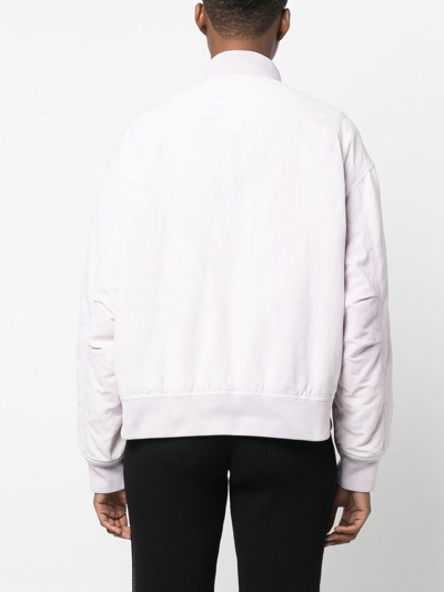 Shop Off-white Zipped-up Bomber Jacket In Pink