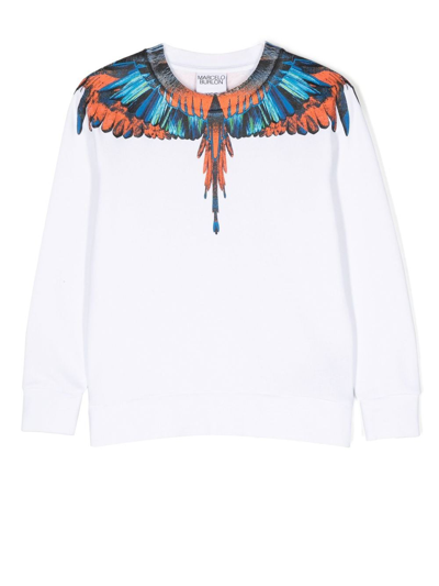 Shop Marcelo Burlon County Of Milan Feather Print T-shirt In Weiss