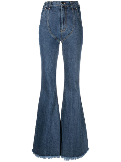 Shop Juneyen Mid-rise Flared Jeans In Blau