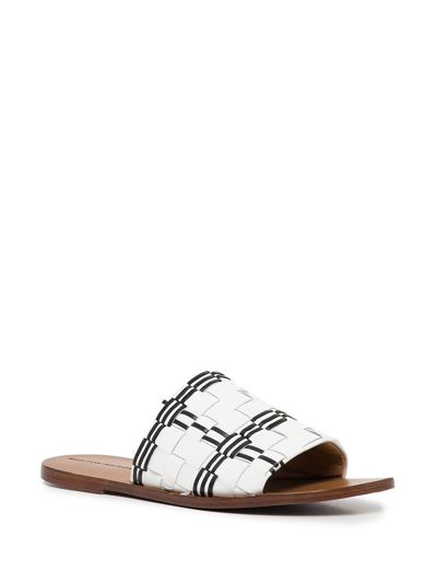 Madison.maison Interwoven Leather Sandals In White