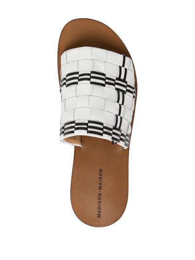 Madison.maison Interwoven Leather Sandals In White