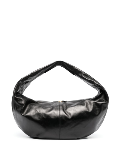 Shop Khaite Olivia Large Leather Tote Bag In Black