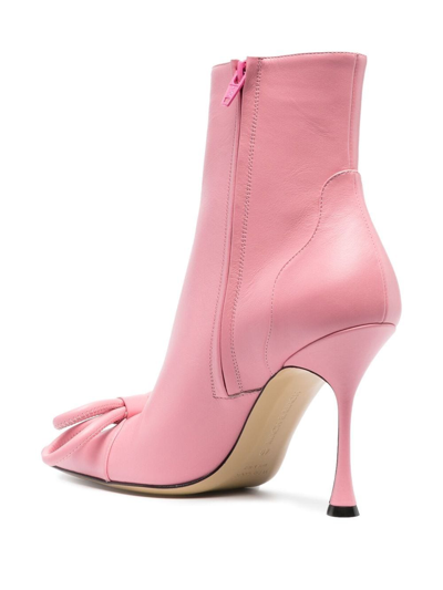 Shop Mach & Mach Double Bow 100mm Boots In Rosa