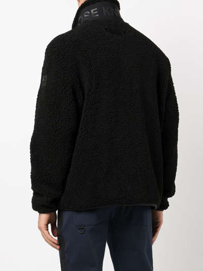 Moose Knuckles Shearling Zip-up Fleece Jacket In Black