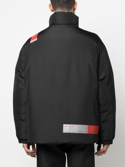 Heron Preston Logo-patch Padded Coat In Schwarz