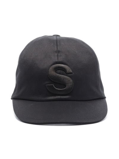 Shop Sacai Embroidered S Baseball Cap In Black