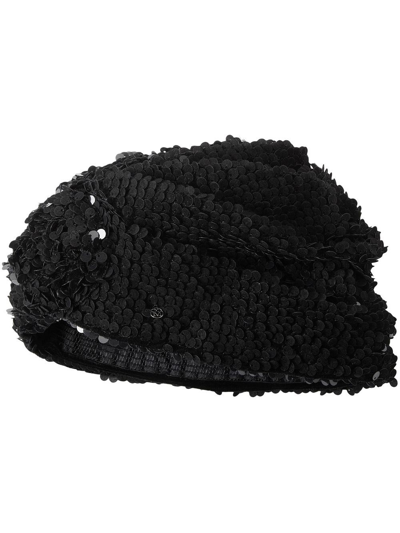 Shop Maison Michel Hiromi Sequin-embellished Head-wrap In Black