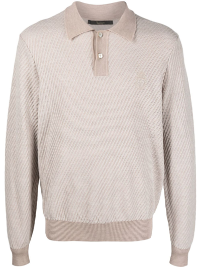 Billionaire Long-sleeved Polo Shirt In Nude