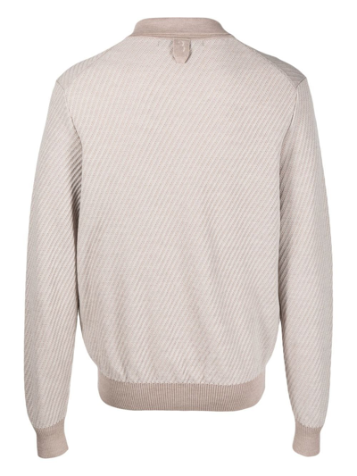 Billionaire Long-sleeved Polo Shirt In Nude
