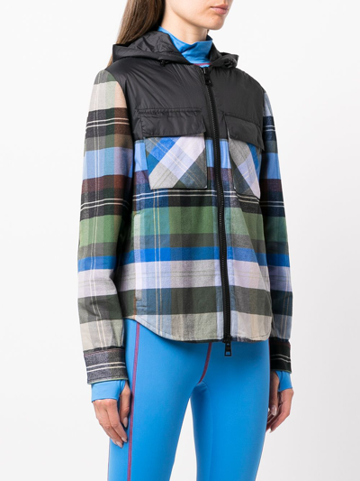 Shop Aztech Mountain Loge-peak Check-print Ski Hoodie In Blue