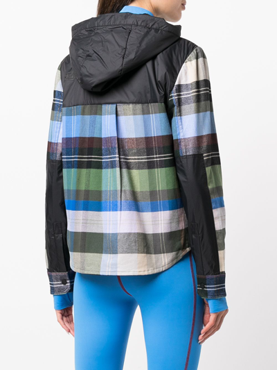 Shop Aztech Mountain Loge-peak Check-print Ski Hoodie In Blue