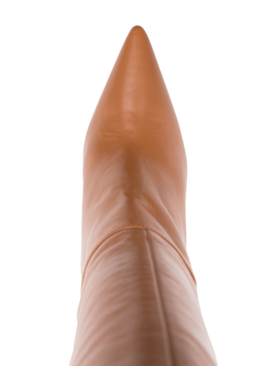 Stuart Weitzman Pointed Leather Knee-high Boots In Brown