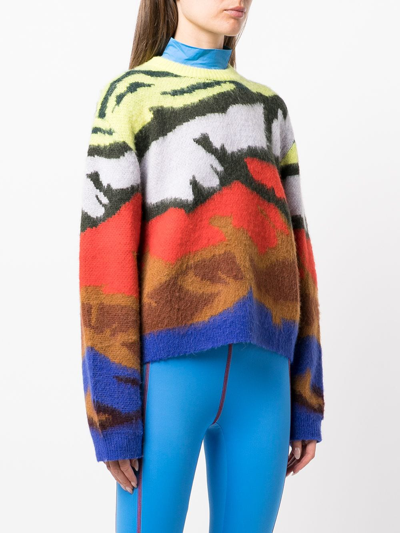 Aztech Mountain Mountain Club Crewneck Jumper In Multicolour