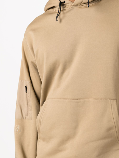 Shop Aztech Mountain Fleece Drawstring Hoodie In Brown