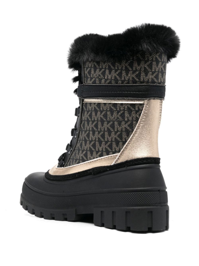 Shop Michael Michael Kors Ozzie Logo-panelled Ankle Boots In Schwarz