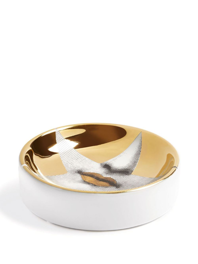 Shop Fornasetti Tema E Variazioni N.399 Ashtray In Gold