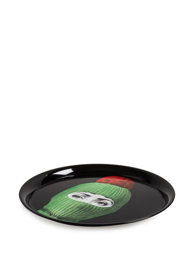 Fornasetti Tray 60 Lux Gstaad Green In Schwarz