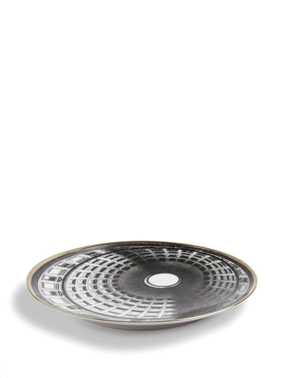 Fornasetti Cupola Pantheon Roma Plate In Schwarz