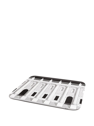 Fornasetti 48cmx60cm Casa Con Colonne Tray In Schwarz